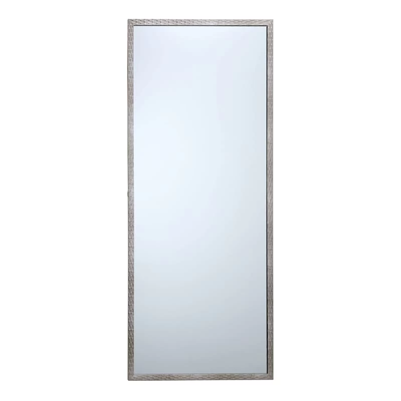 Metallic Woven Textured Framed Wall Mirror, 24x58 3 Metallic Woven Textured Framed Wall Mirror, 24x58