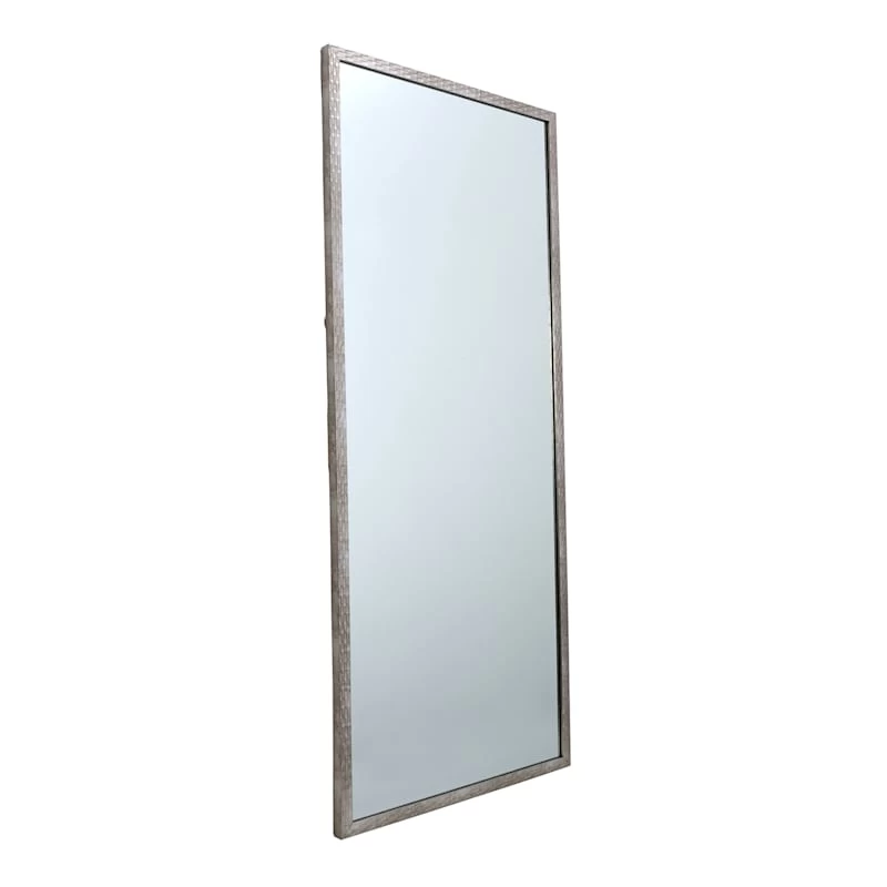 Metallic Woven Textured Framed Wall Mirror, 24x58 4 Metallic Woven Textured Framed Wall Mirror, 24x58 - Image 2