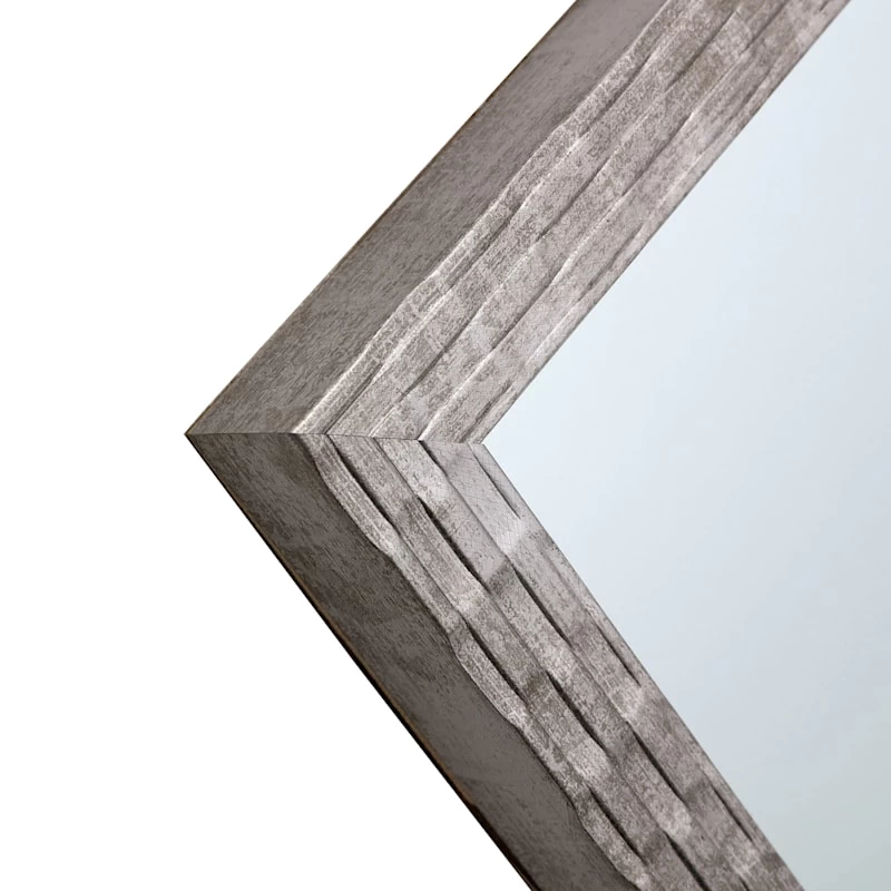 Metallic Woven Textured Framed Wall Mirror, 24x58 7 Metallic Woven Textured Framed Wall Mirror, 24x58 - Image 5