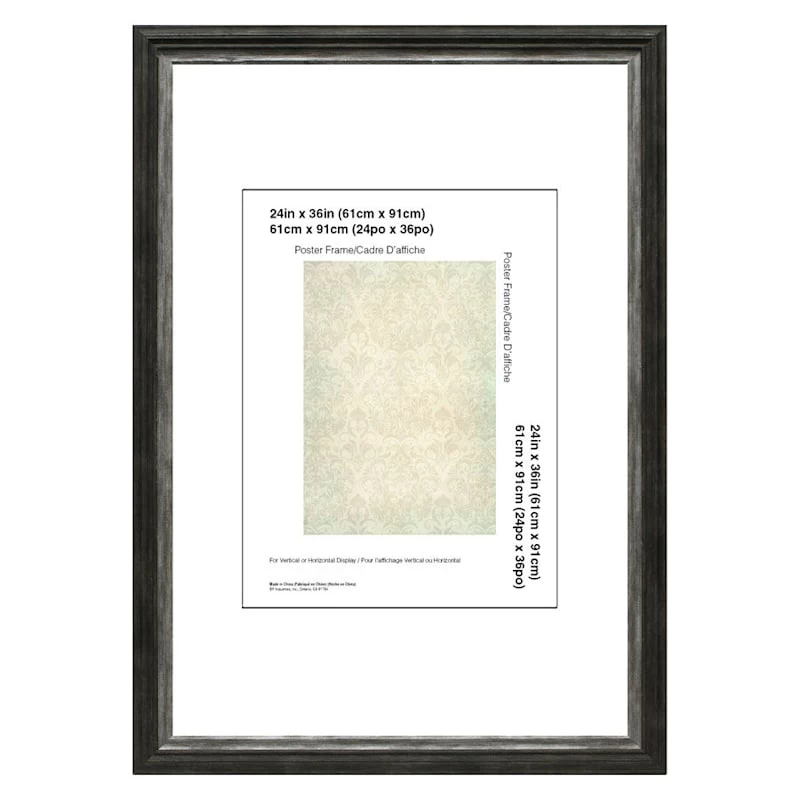 Miranda Black & Silver Poster Frame, 24x36 3 Miranda Black & Silver Poster Frame, 24x36