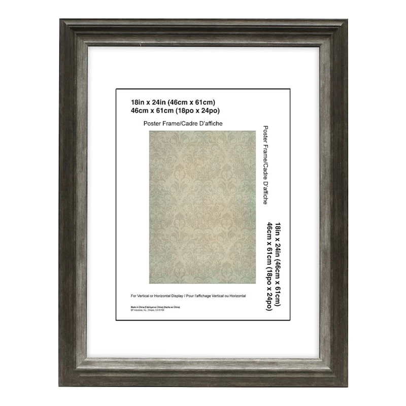 Miranda Black & Silver Wall Frame, 18x24 3 Miranda Black & Silver Wall Frame, 18x24