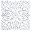 Moroccan Hand Carved White Wooden Panel Decor, 16" -Home Decor Shop moroccan hand carved white wooden panel decor 16