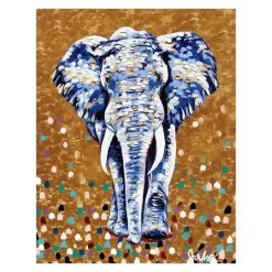 Multicolor Elephant Canvas Wall Art, 22x28