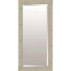 Organic Silver & Champagne Solid Wood Floor Mirror, 32x68