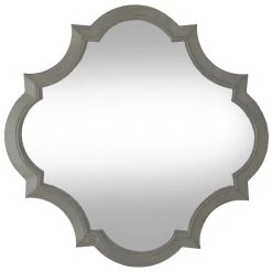 Pewter Crest Framed Wall Mirror, 14"