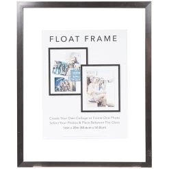 Pewter Linear Profile Floating Wall Frame, 16x20