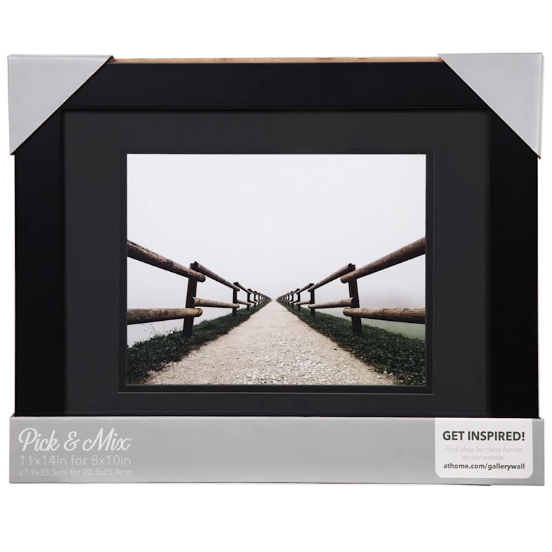 Pick & Mix 11x14 Black Matted To 8x10 Linear Wall Frame, Black 4 Pick & Mix 11x14 Black Matted To 8x10 Linear Wall Frame, Black - Image 2