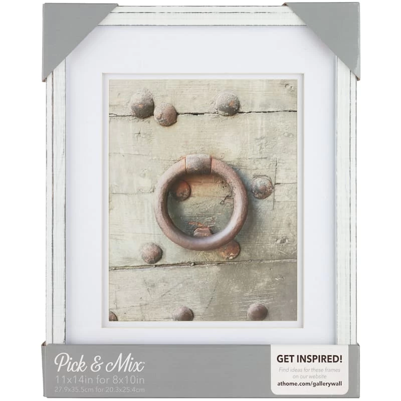 Pick & Mix 11x14 Matted To 8x10 Thin Linear Wall Frame, Whitewash 4 Pick & Mix 11x14 Matted To 8x10 Thin Linear Wall Frame, Whitewash - Image 2