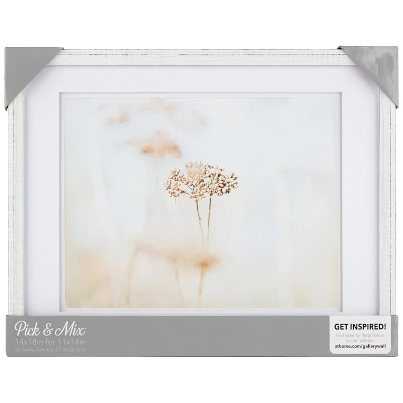 Pick & Mix 14x18 To 11x14 Thin Linear Wall Frame, Whitewash 4 Pick & Mix 14x18 To 11x14 Thin Linear Wall Frame, Whitewash - Image 2