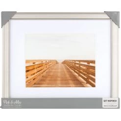 Pick & Mix 16x20 Matted To 11x14 Beaded Wall Frame, Silver -Home Decor Shop pick mix 16x20 matted to 11x14 beaded wall frame silver 1