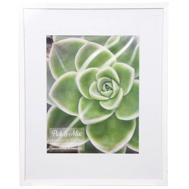 Pick & Mix 16x20 Matted To 11x14 Linear Wall Frame, White 3 Pick & Mix 16x20 Matted To 11x14 Linear Wall Frame, White