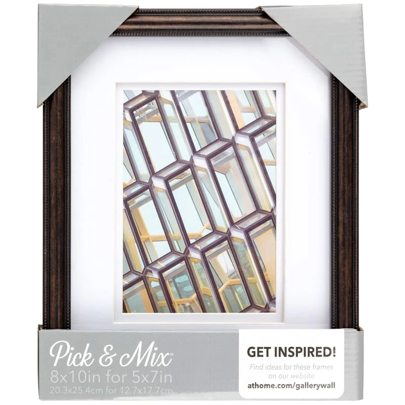 Pick & Mix 8x10 Matted To 5x7 Beaded Wall Frame, Bronze 4 Pick & Mix 8x10 Matted To 5x7 Beaded Wall Frame, Bronze - Image 2