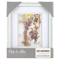 Pick & Mix 8x10 Matted To 5x7 Thin Linear Wall Frame, Whitewash -Home Decor Shop pick mix 8x10 matted to 5x7 thin linear wall frame whitewash 1