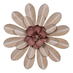 Pink Metal Flower Wall Art, 8"