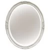 Polyurethane Beads Distressed White Oval Wall Mirror, 24x31 -Home Decor Shop polyurethane beads distressed white oval wall mirror 24x31 1
