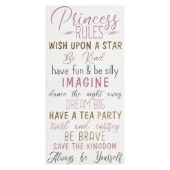 Princess Rules Canvas Wall Art, 12x24