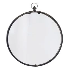 Providence Black Metal Wall Mirror, 22x25