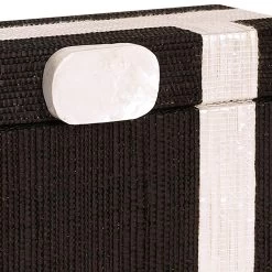 Providence Black & White Woven Box, 9" 5 Providence Black & White Woven Box, 9" -Home Decor Shop providence black white woven box 9 1