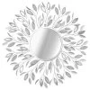 Providence Round Silver Metal Leaf Wall Mirror, 30" 2 Providence Round Silver Metal Leaf Wall Mirror, 30" -Home Decor Shop providence round silver metal leaf wall mirror 30