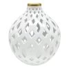 Providence White Cutout Ceramic Vase, 9" -Home Decor Shop providence white cutout ceramic vase 9