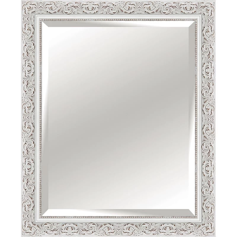 Rectangle Solid Wood Antique White Wall Mirror, 28x34 3 Rectangle Solid Wood Antique White Wall Mirror, 28x34