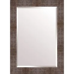 Ribbed Bronze Wall Mirror, 30x36