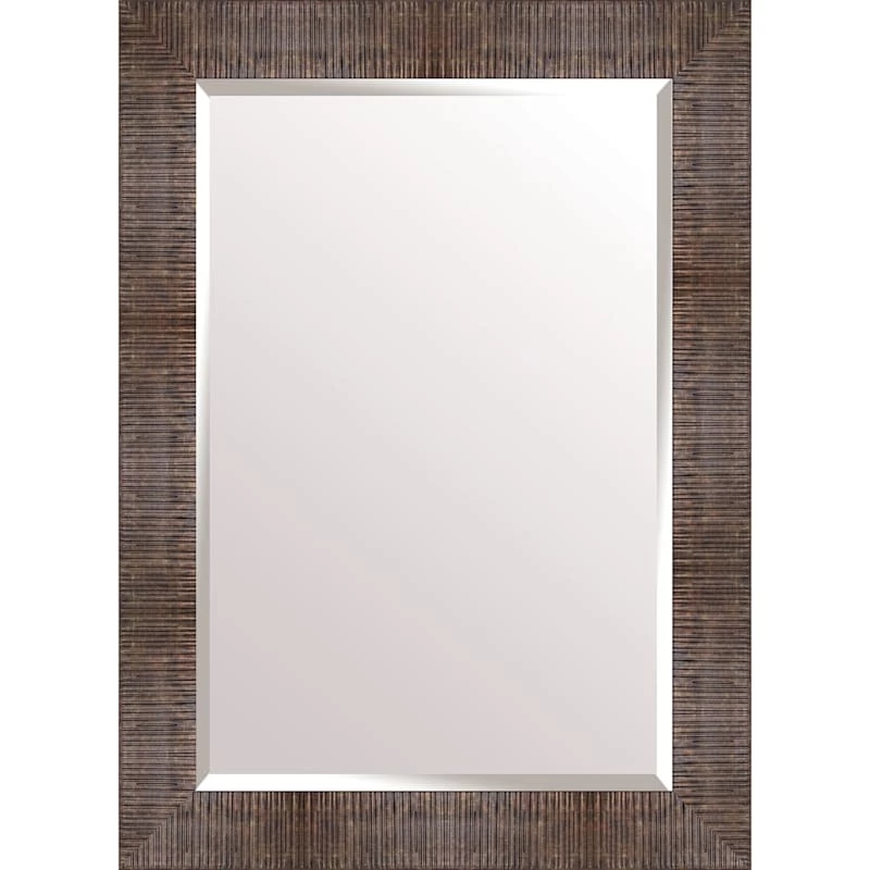 Ribbed Bronze Wall Mirror, 30x36 3 Ribbed Bronze Wall Mirror, 30x36