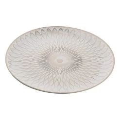 Round Cream & Tan Patterned Decorative Tray, 17"