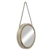 Round Injection Wall Mirror With Rope Accent & Hanger, 16" 1 Round Injection Wall Mirror With Rope Accent & Hanger, 16" -Home Decor Shop round injection wall mirror with rope accent hanger 16