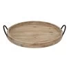 Round Wooden Tray With Metal Handles, 19.5" 1 Round Wooden Tray With Metal Handles, 19.5" -Home Decor Shop round wooden tray with metal handles 19.5