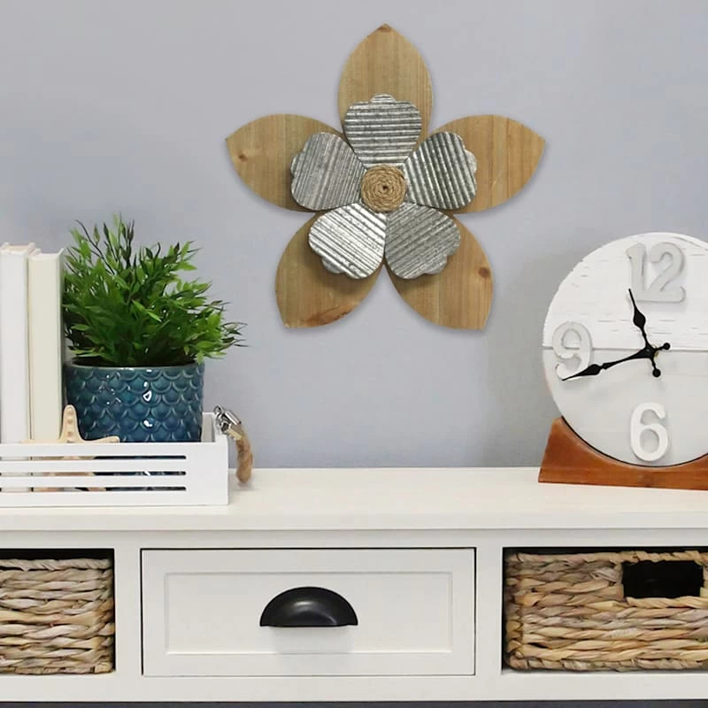 Rustic Flower Wall Decor, 15" 4 Rustic Flower Wall Decor, 15" - Image 2