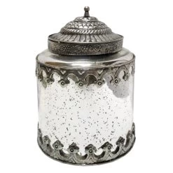 Silver Antique Mercury Jar, 8.5"