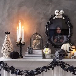 Silver Foil Spiked Decor Box, 7x3 -Home Decor Shop silver foil spiked decor box 7x3 2