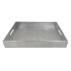 Silver Lacquer Decorative Tray, 15"