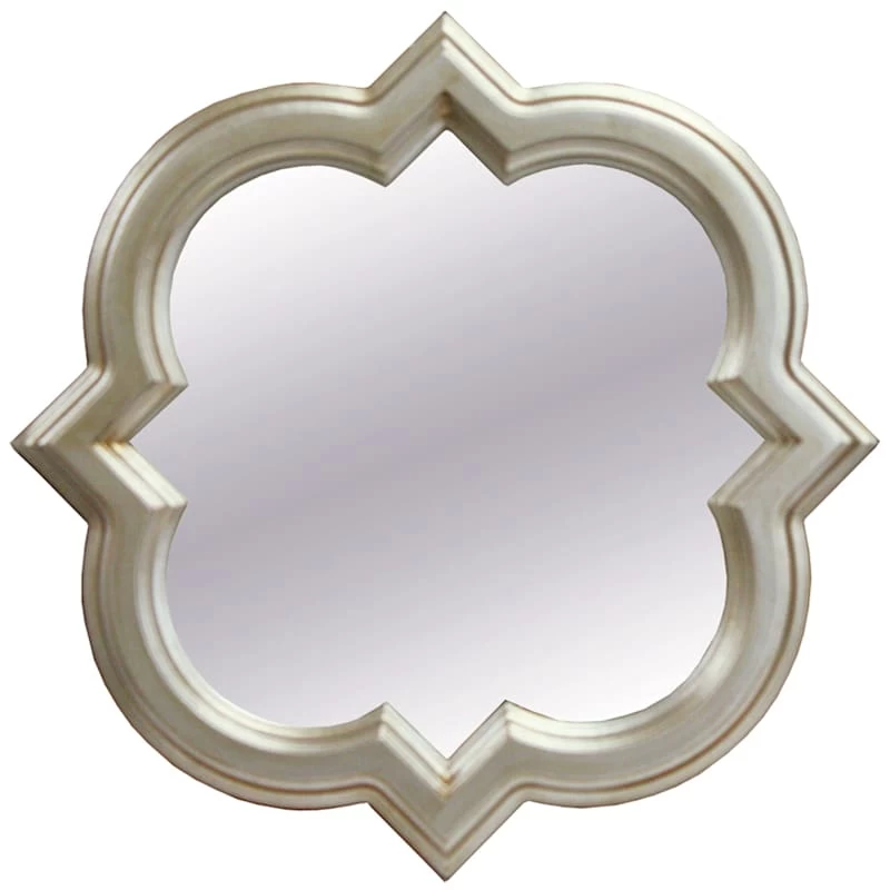 Silver Quatrefoil Wall Mirror, 18" 3 Silver Quatrefoil Wall Mirror, 18"
