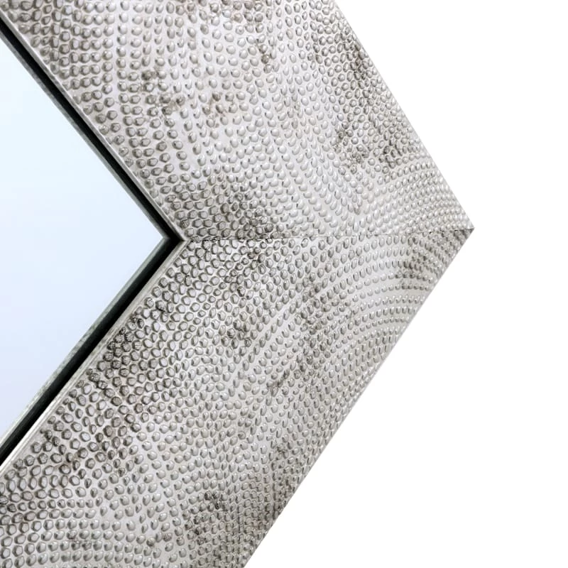 Silver Raised Dots Framed Wall Mirror, 24x36 5 Silver Raised Dots Framed Wall Mirror, 24x36 - Image 3
