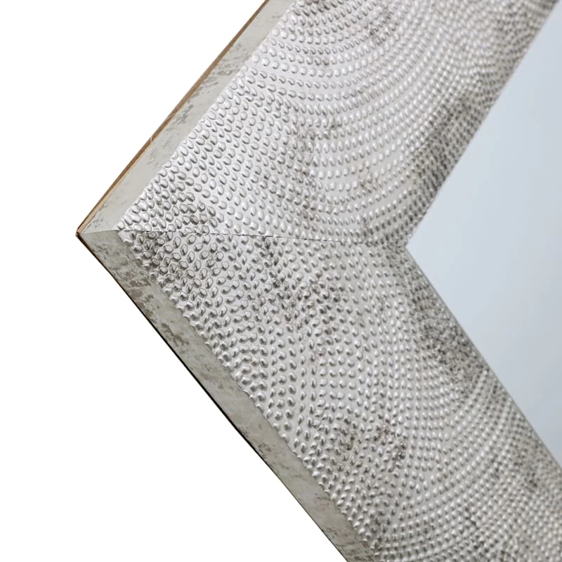 Silver Raised Dots Framed Wall Mirror, 24x36 6 Silver Raised Dots Framed Wall Mirror, 24x36 - Image 4