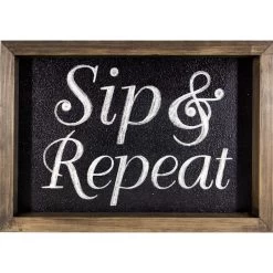 Sip & Repeat Textured Art Wood Frame, 8x12