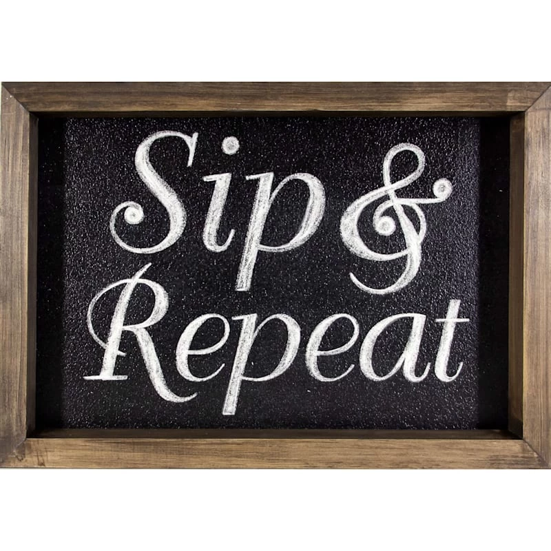 Sip & Repeat Textured Art Wood Frame, 8x12 3 Sip & Repeat Textured Art Wood Frame, 8x12