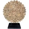 Sliced Wood Disk Sculpture With Black Base, 24" -Home Decor Shop sliced wood disk sculpture with black base 24