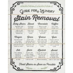 Stain Removal Guide Wooden Wall Art, 16x20