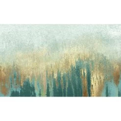 Teal & Gold Abstract Canvas Wall Art, 60x36