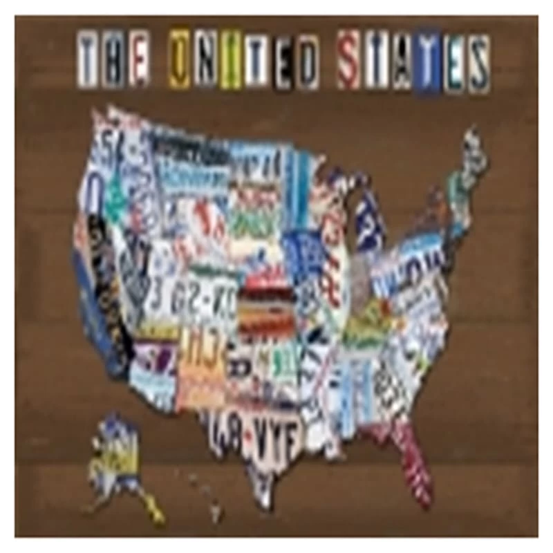 The United States License Plate Map Canvas Wall Art, 24x36 3 The United States License Plate Map Canvas Wall Art, 24x36