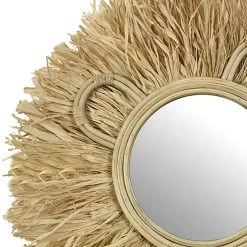 Tiny Dreamers Lion Raffia Wall Mirror, 20" -Home Decor Shop tiny dreamers lion raffia wall mirror 20 1