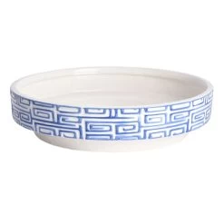 Tracey Boyd Blue Greek Key Ceramic Bowl, 12x3