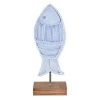 Tracey Boyd Blue Wooden Fish On Stand, 16" -Home Decor Shop tracey boyd blue wooden fish on stand 16