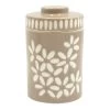 Tracey Boyd Brown Floral Ceramic Jar, 6" 2 Tracey Boyd Brown Floral Ceramic Jar, 6" -Home Decor Shop tracey boyd brown floral ceramic jar 6
