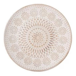 Tracey Boyd Brown Floral Decorative Wood Plate, 16"