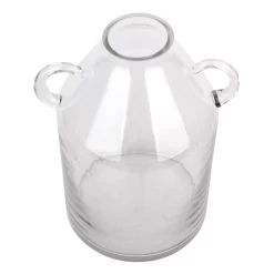 Tracey Boyd Clear Glass Vase With Handles, 9" -Home Decor Shop tracey boyd clear glass vase with handles 9 1