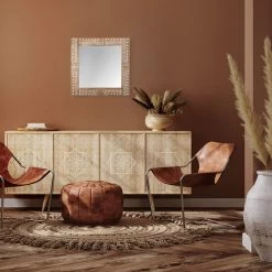 Tracey Boyd Engraved Wood Framed Mirror, 24" -Home Decor Shop tracey boyd engraved wood framed mirror 24 1